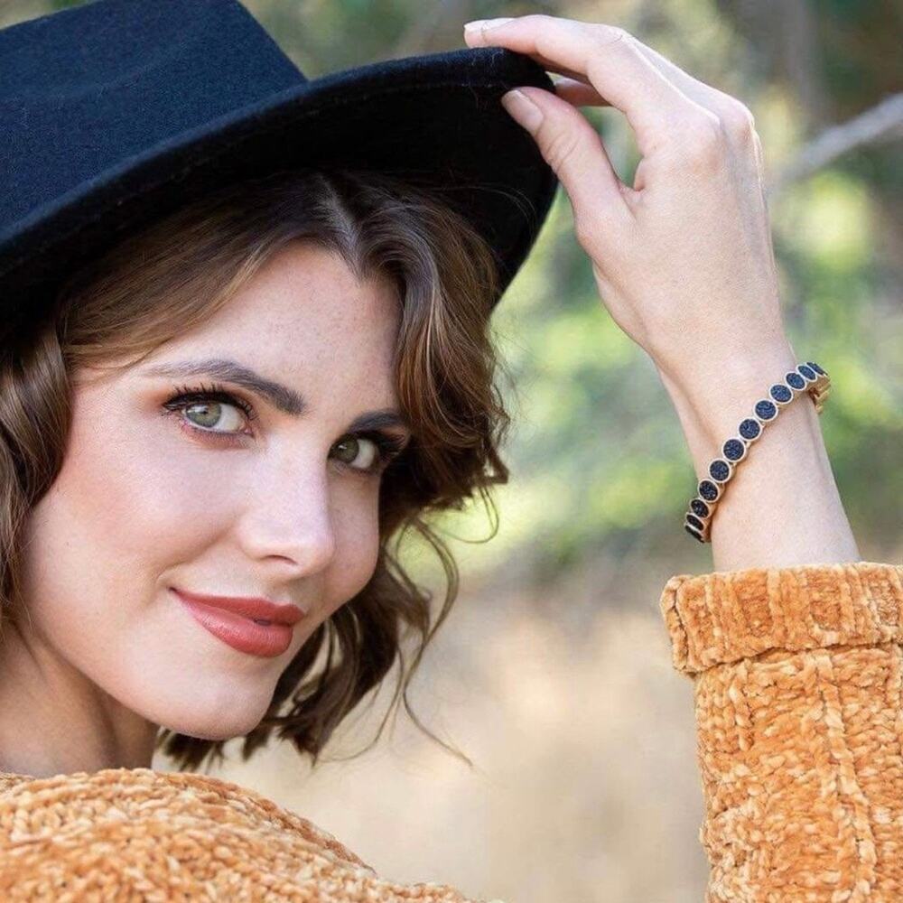 New Plunder “Cliff” Black Druzy Magnetic Bangle Bracelet (7.5”) - Picture 4 of 5